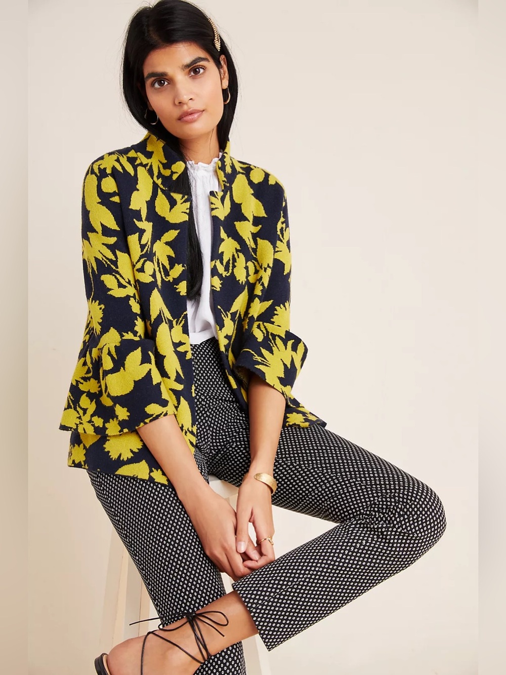 Anthropologie Imelda Mock Neck Sweater Jacket